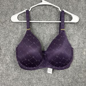Lauren Ralph Lauren Bra Size 34G Purple Underwire Full Coverage Repeat Logo